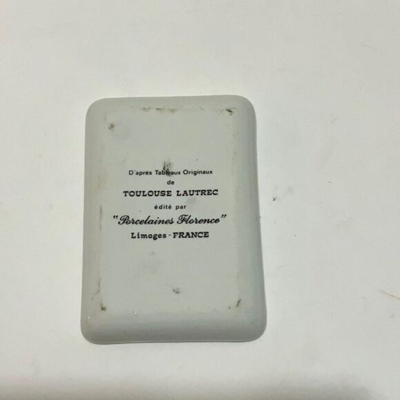 Vintage MOULIN ROUGE Concert Bal La Goulue LIMOGES FRANCE Dish Ash Tray 3" x 4" - Picture 3 of 3